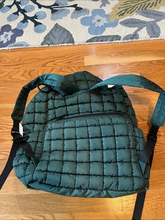 Free People Quilted Teal Green Hiker Backpack NWT main image 6